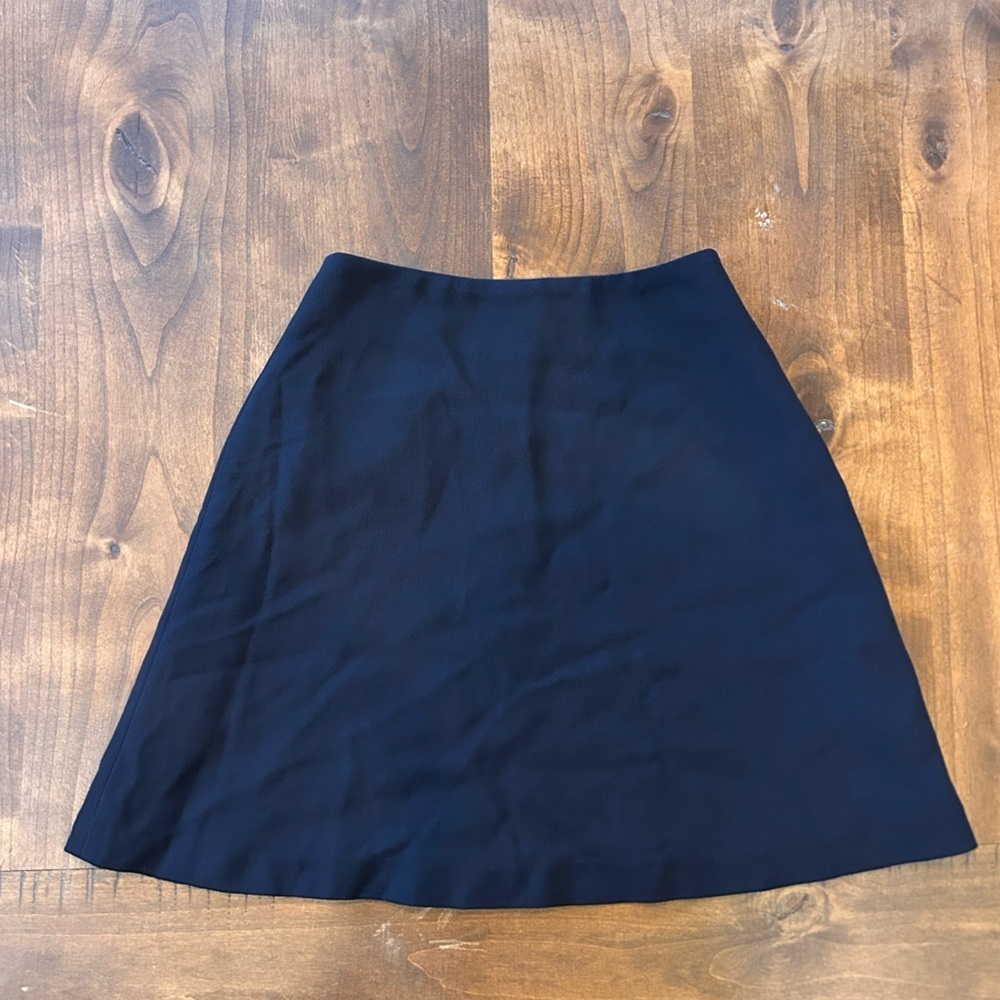 J.Crew 100% Wool Navy A-Line Mini Skirt Size 2